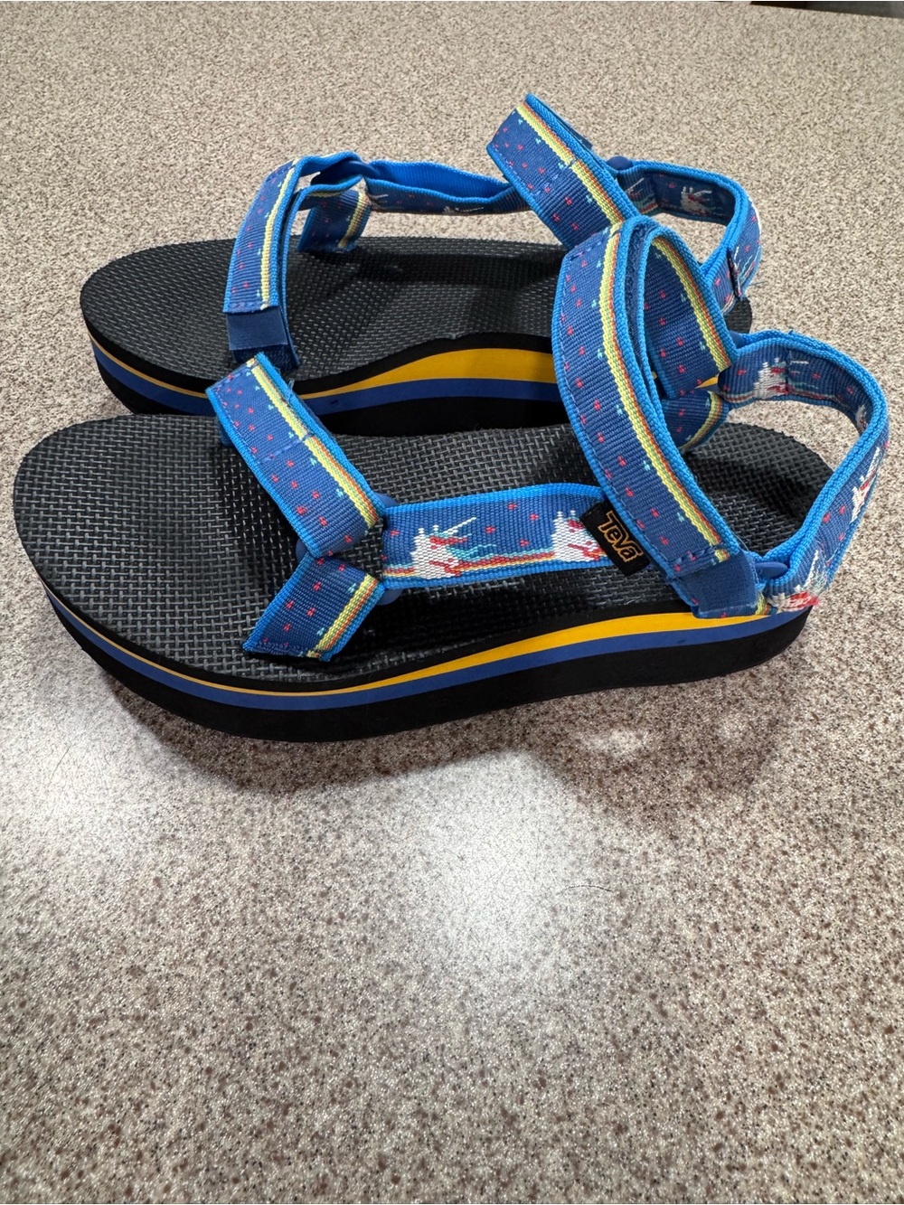 Teva Flatform Universal Unicorn Blue Sandals Adjustable Platform Women Size 8